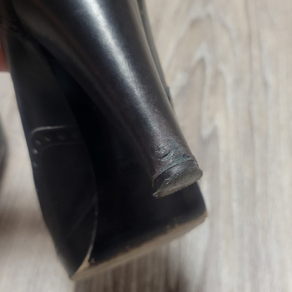 Coach Peep Toe Lace-Up Claudine Black Leather Pumps Size 7.5 - Picture 8 of 12